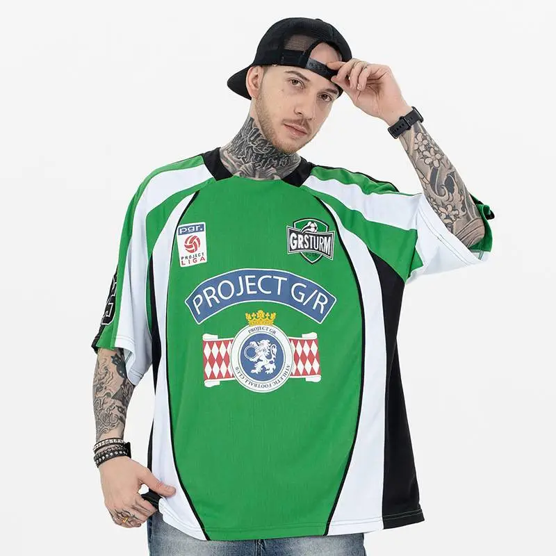 Patchwork Loose Retro Jersey-8