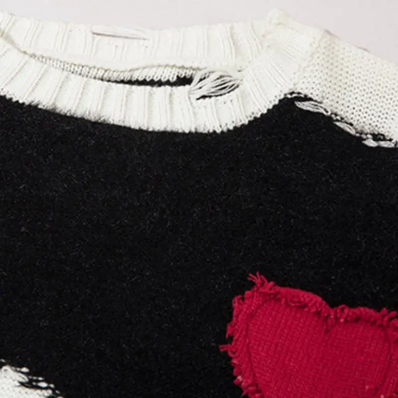 Destruction Stitching Crewneck Knitwear-2