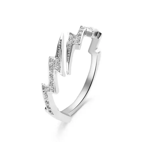 Adjustable Silver Lightning Ring