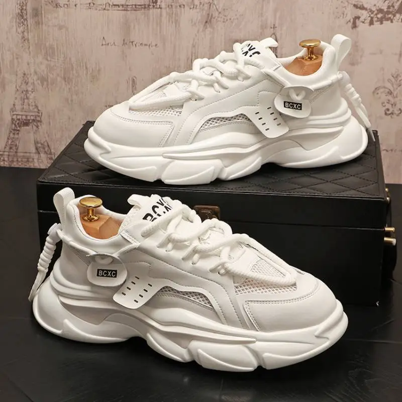 Mesh Color Matching Thick Soled Breathable Casual Shoes-7