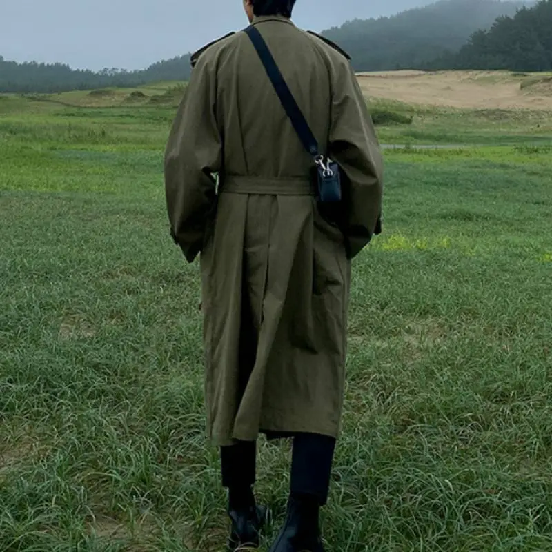 Trench Mid length Over the knee Loose Coat-3