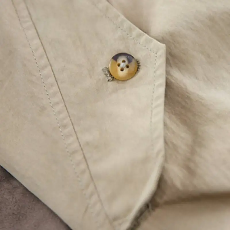 Windproof Motorcycle Khakic Stand up Collar Jacket-5