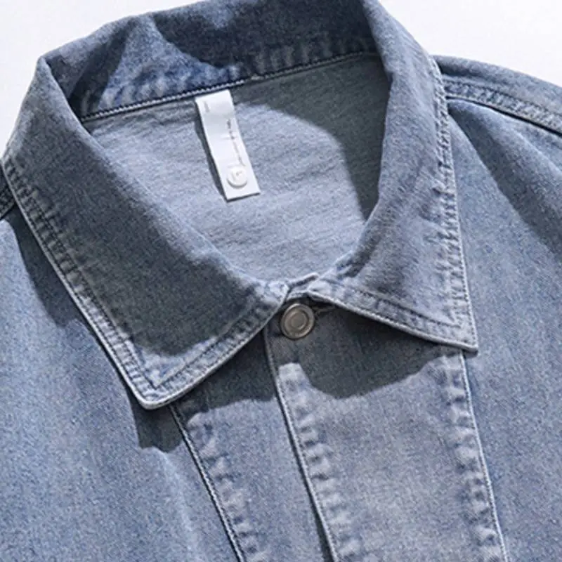 Street Vintage Washed Loose Denim Jacket-4