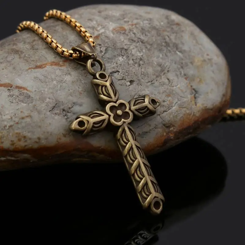Flower Pendant Stainless Steel Necklace Jewelry-2