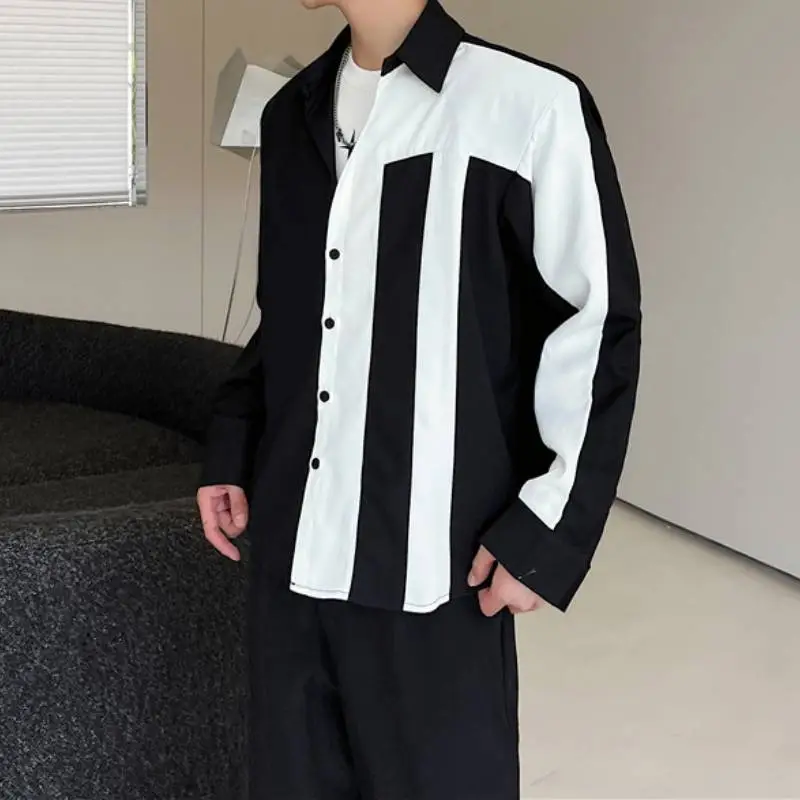 Trendy Niche Design Black And White Shirt-2