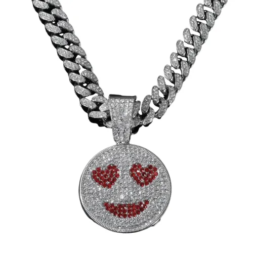 Smiley Face Red Diamond Necklace