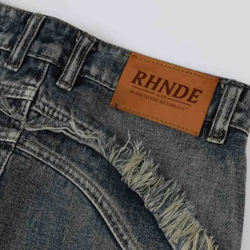 Raw Edge Stitching Jeans-5
