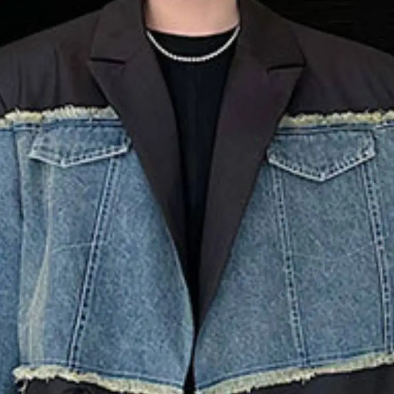 Washed Denim Edge Stitching Jacket-2