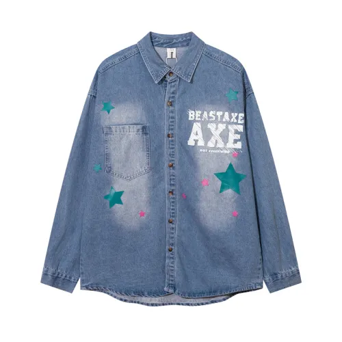 Youthful Star Print Denim Shirt