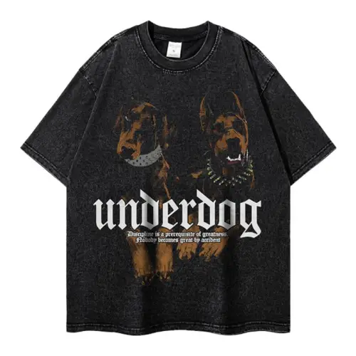 Doberman Print Oversized Short-Sleeved T-Shirt