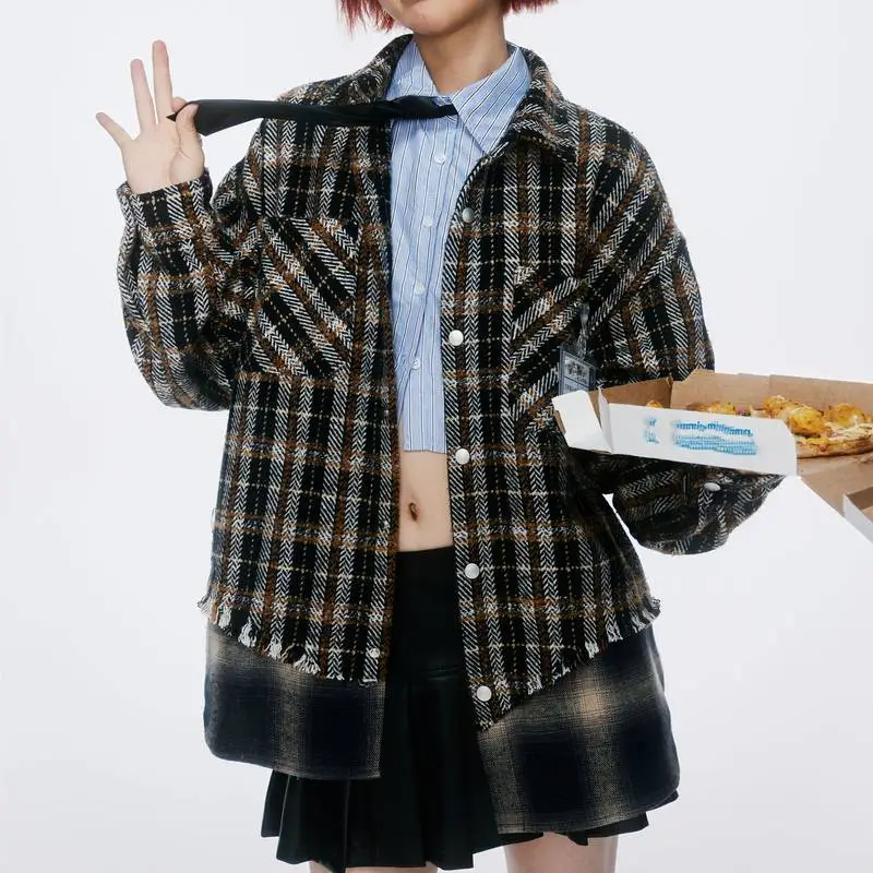 Trendy Retro Plaid Loose Jacket-2