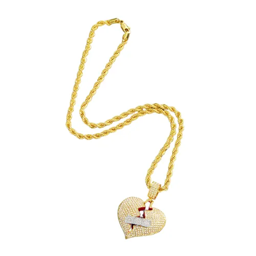 Pendant Full Diamond Heartbreak Necklace