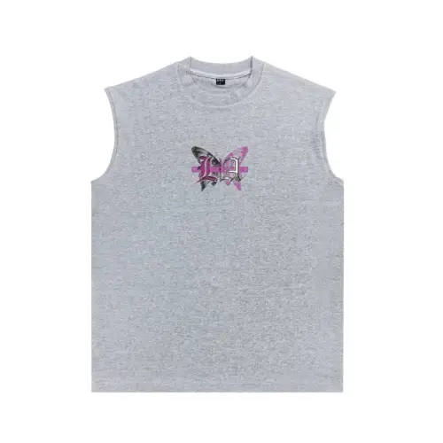 Butterfly Letter Print Sleeveless T-Shirt