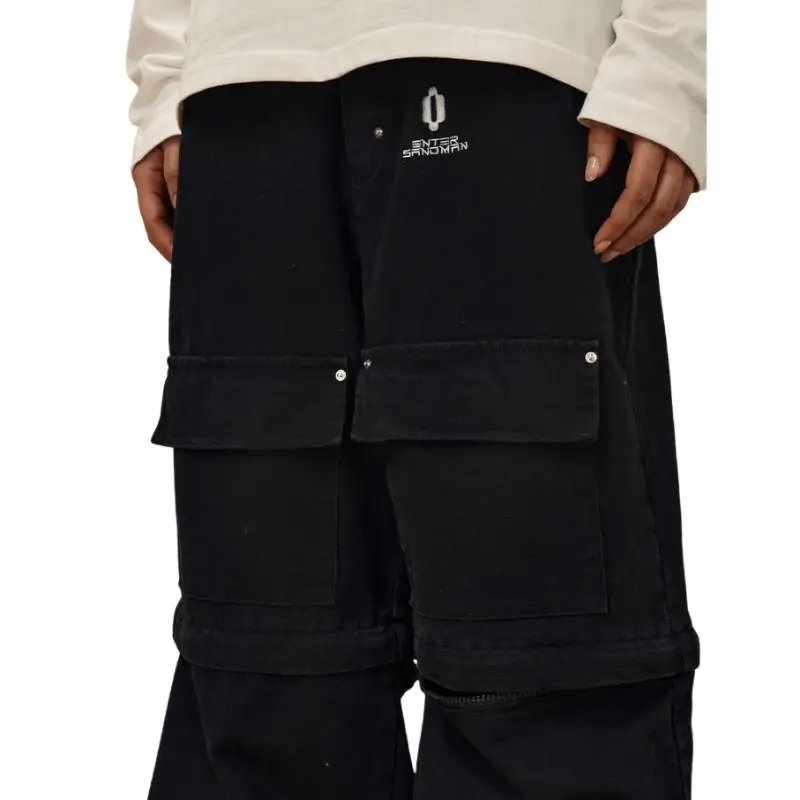 Detachable Design Embroidery and Multi Functional Trousers-3