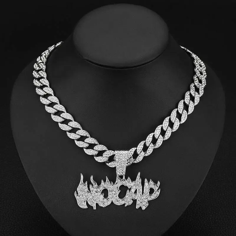 Letter Flame Pendant Necklace-1