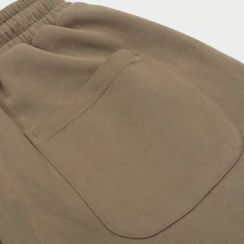 Ins Drawstring Loose Drape Neutral Casual Plus Velvet Pants-5