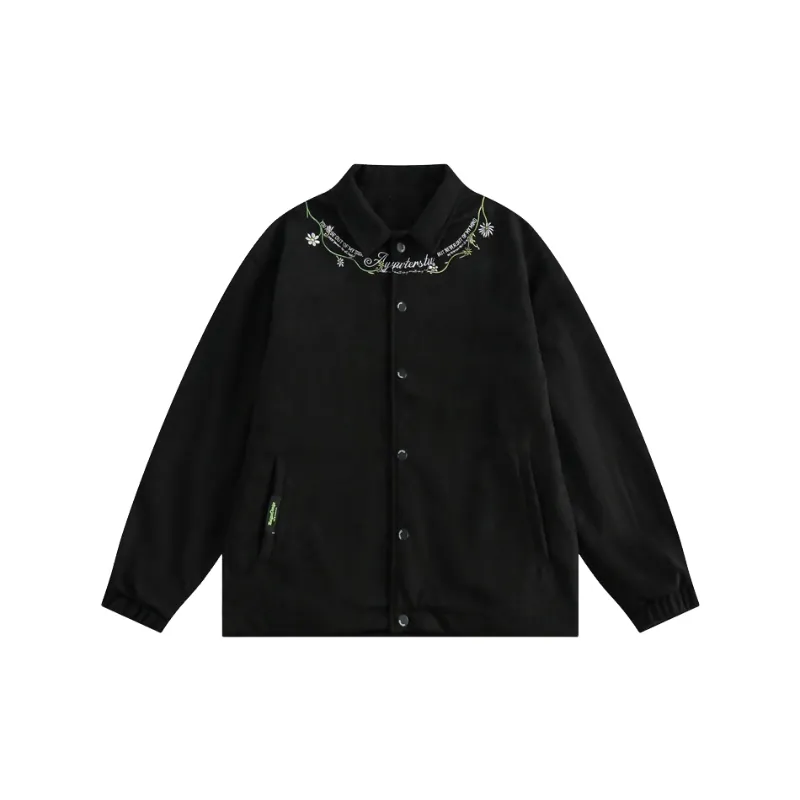 Tide Niche Tide Brand Vintage Floral Embroidered Casual Design Sense Jacket-0