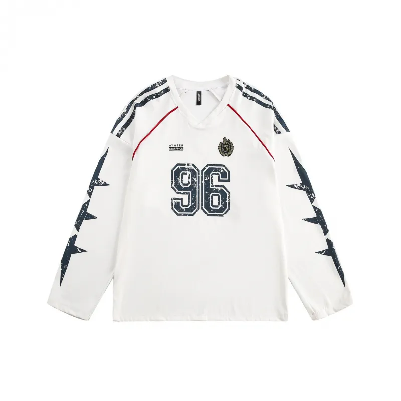 Star Letter Printed Loose Sweatshirt-0