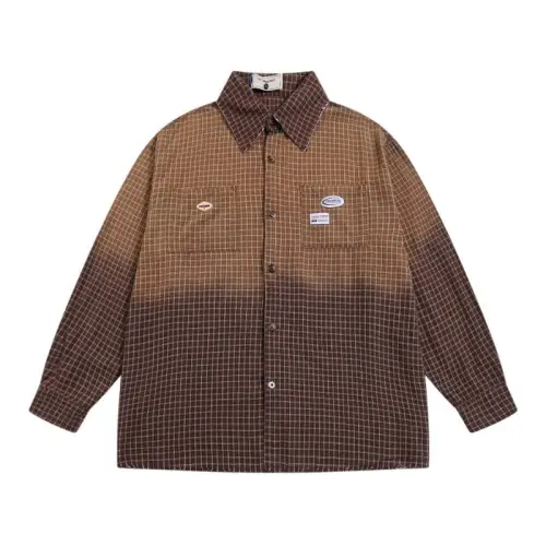 Vintage Washed Dyed Plaid Embroidered Shirt