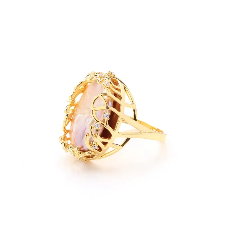 Retro Pearl Two Color Ring-6