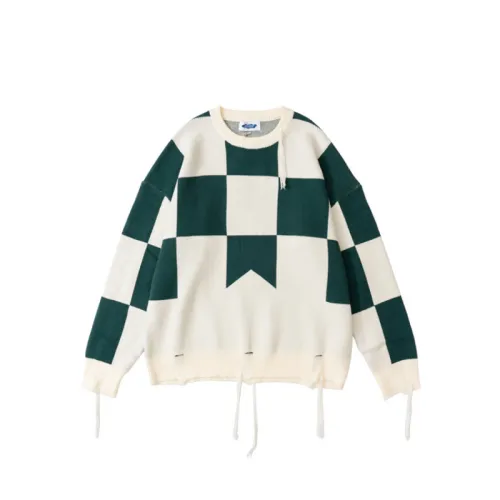 Chessboard Tassel Crewneck Sweater