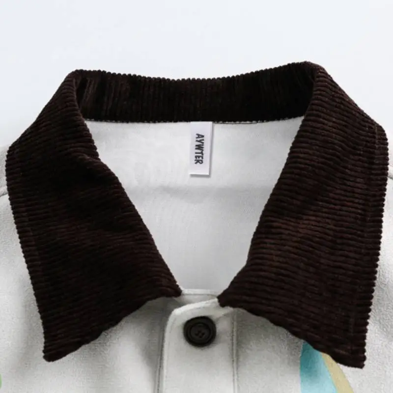 Fashion Street New Suede Fun Printed Loose Jacket-4