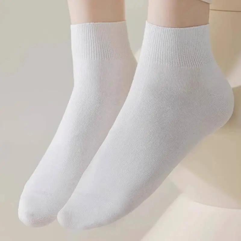 Casual Plain Polyester Mid Calf Sock-5