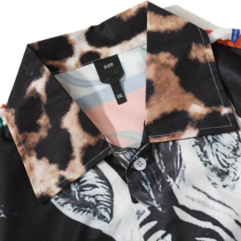 Retro Hong Kong Style Niche Flower Shirt-2