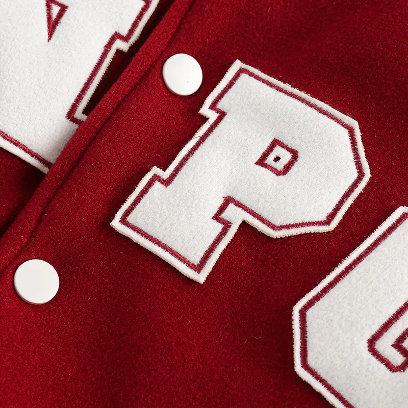 Contrast Color Stitching Raglan Sleeve Trendy Embroidered Letter Hooded Cotton Coat-3
