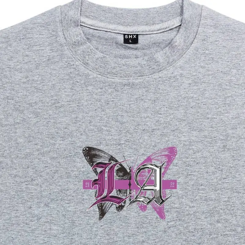 Butterfly Letter Print Sleeveless T Shirt-1
