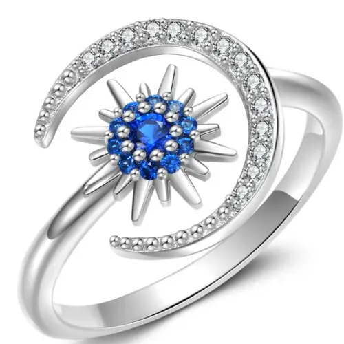 Star&Moon Silver Ring