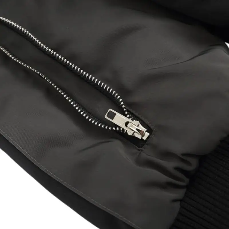 High Street Functional Style Stitching Contrast Color Aviator Hip hop Loose OV Quilted Cotton padded Jacket-2