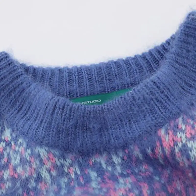 New Design Lazy Blend Woven Gradient Spider Seahorse Hair Sweate-4