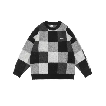 Contrast Color Stitching Retro Sweater