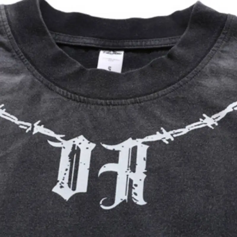 Retro Wash Contrast Color Loose Long Sleeve T Shirt-5