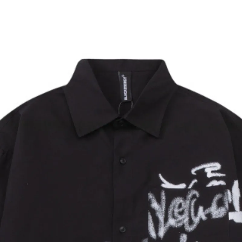 Hip Hop Letter Long Sleeve Casual Shirt-2