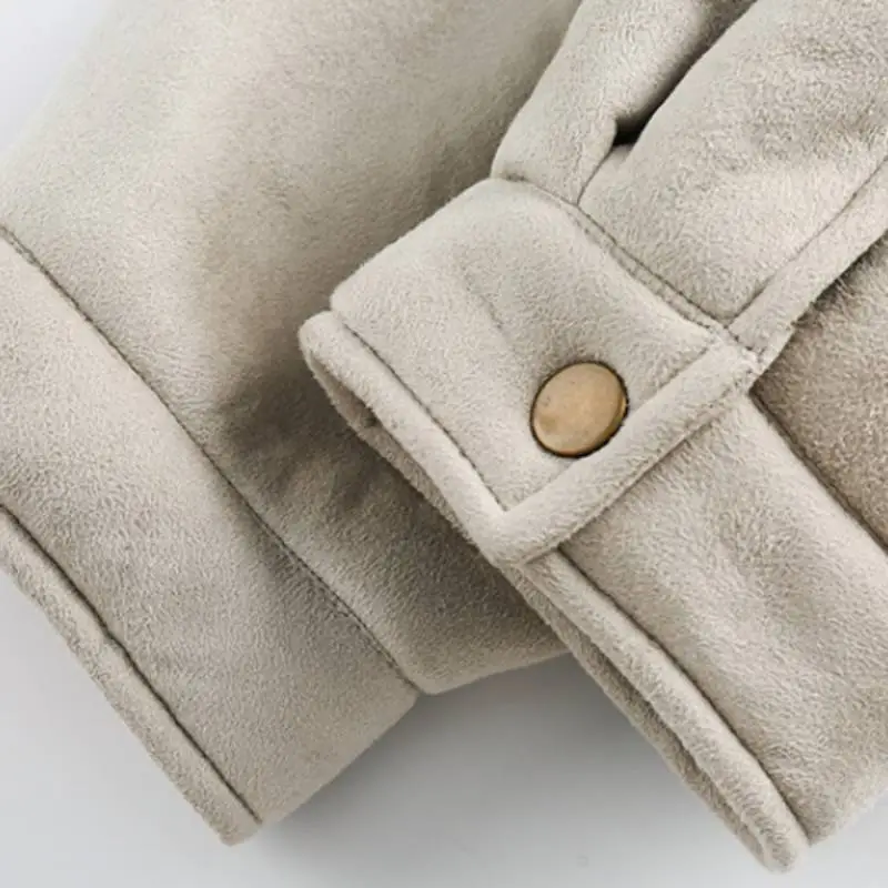 Contrast Color Lapel Cotton Coat-2