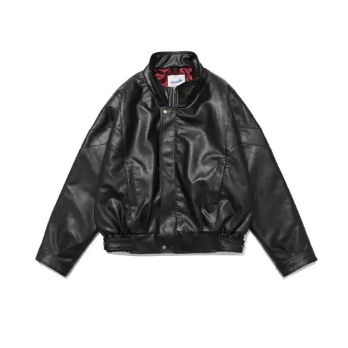 Vintage Style Loose PU Bike Aviator Jacket