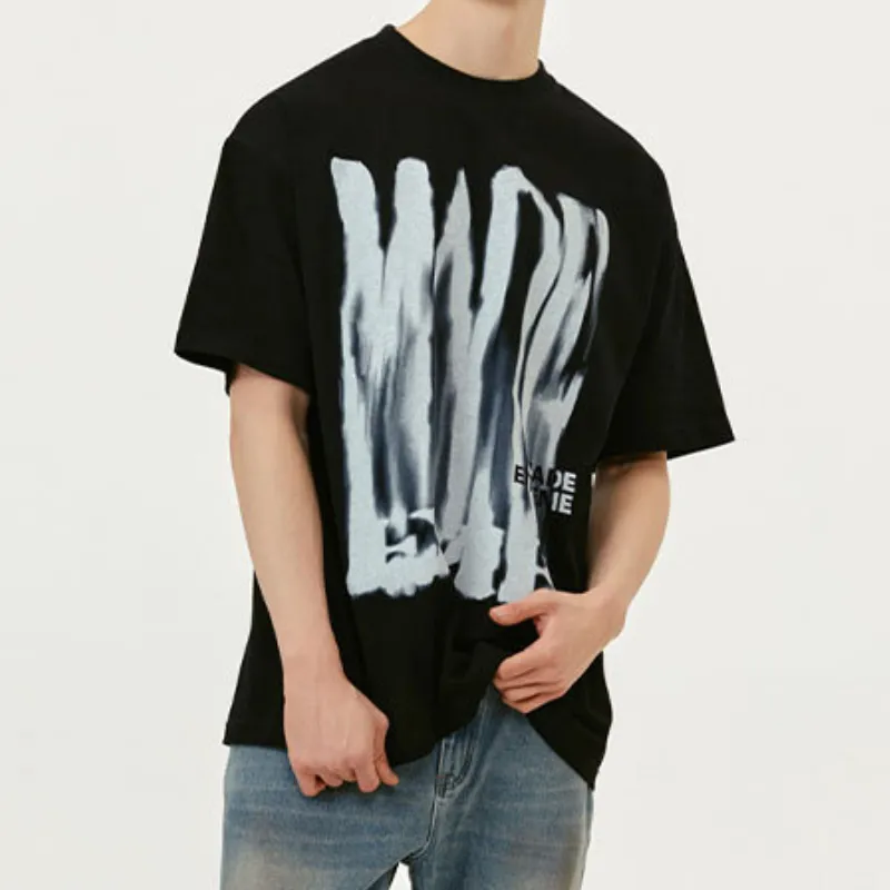 Fine Cotton Letter Printing T Shirt-13