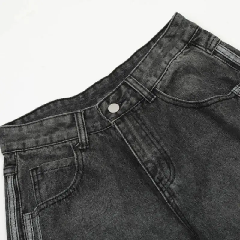 Casual Frayed Patch Jeans-2