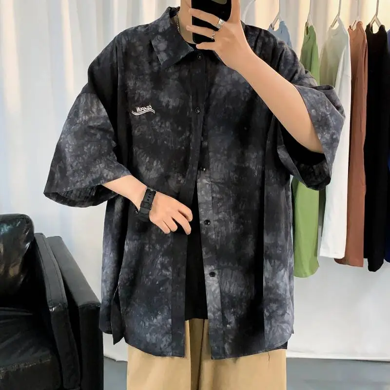 Tie Dye Embroidery Trendy Loose Shirt-1