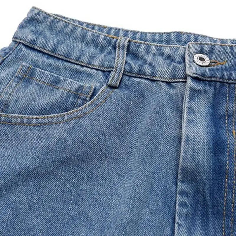 Retro Style Wash Water Jeans With Multiple Pockets-5