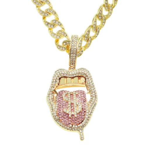 Full Diamond Three-Dimensional Pendant Necklace