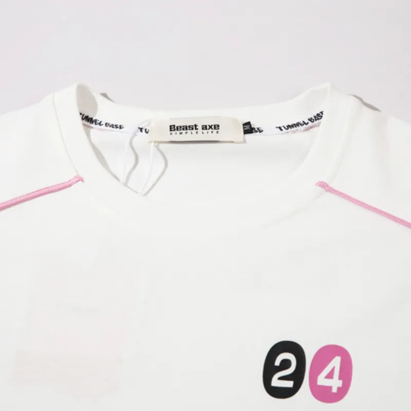 Retro Hip Hop Loose Color Stitching T Shirt-4