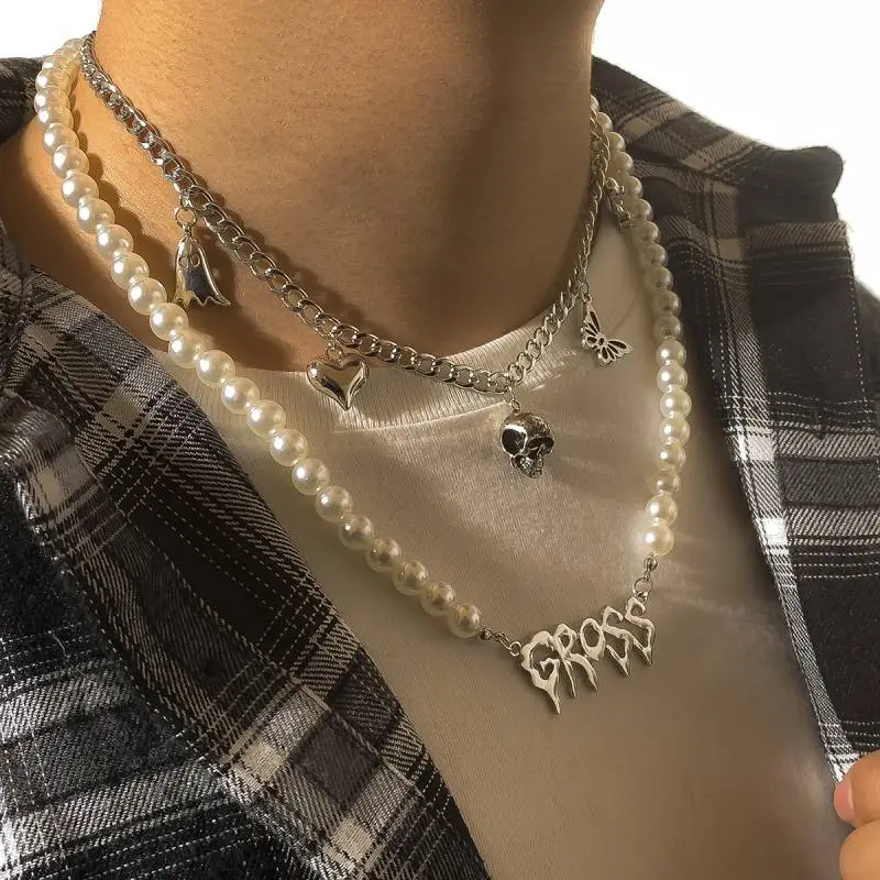 Skull Metal Design Necklace Cubac-2