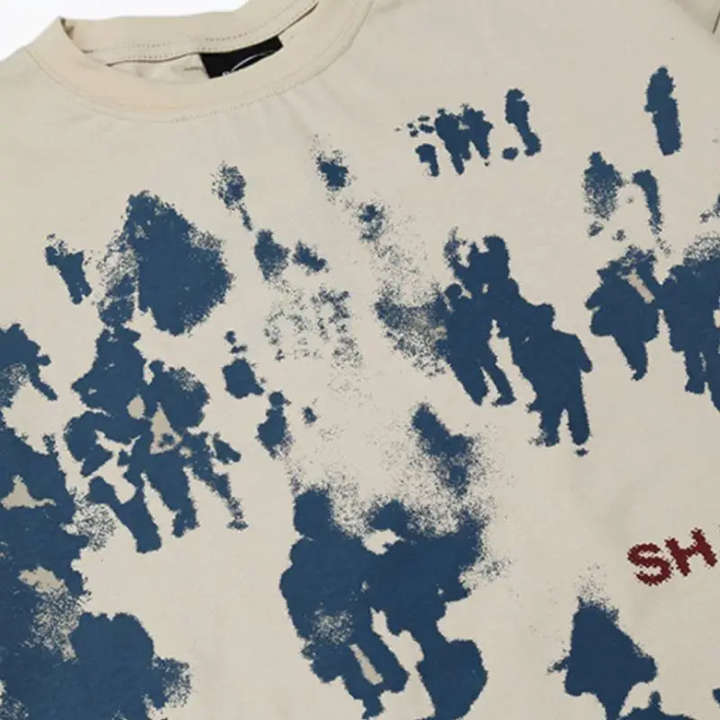 Abstract Figure Theme Oversize Short sleeved T shirt-4
