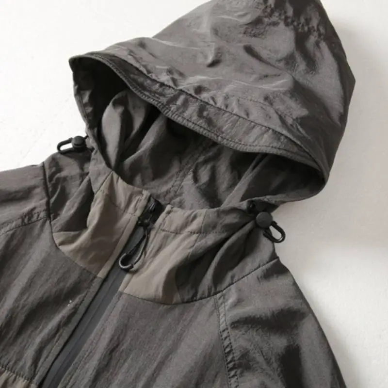 Multicolor Hooded Stitching Casual Jacket-2