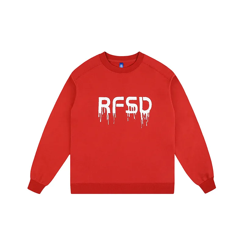 Three dimensional Pulp Letter Printing Crewneck Sweatshirt-2