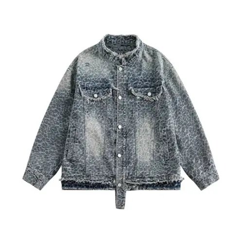 Leopard Denim Jacket Casual Workwear Jacket