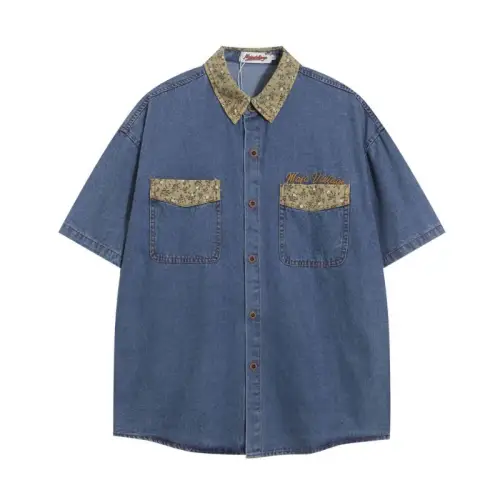 Retro Style Mid-Age Denim Shirt